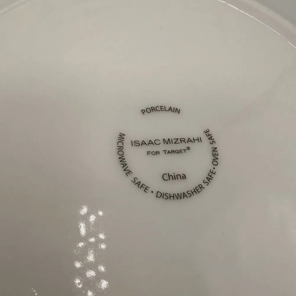 Isaac Mizrahi Target Midnight Blue Floral Porcelain Plates Set of 3, 8 3/8”